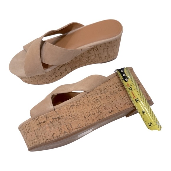 J. Crew Women's Tan Beige Platform Sandals Crisscross wedges size 10 - Picture 7 of 10